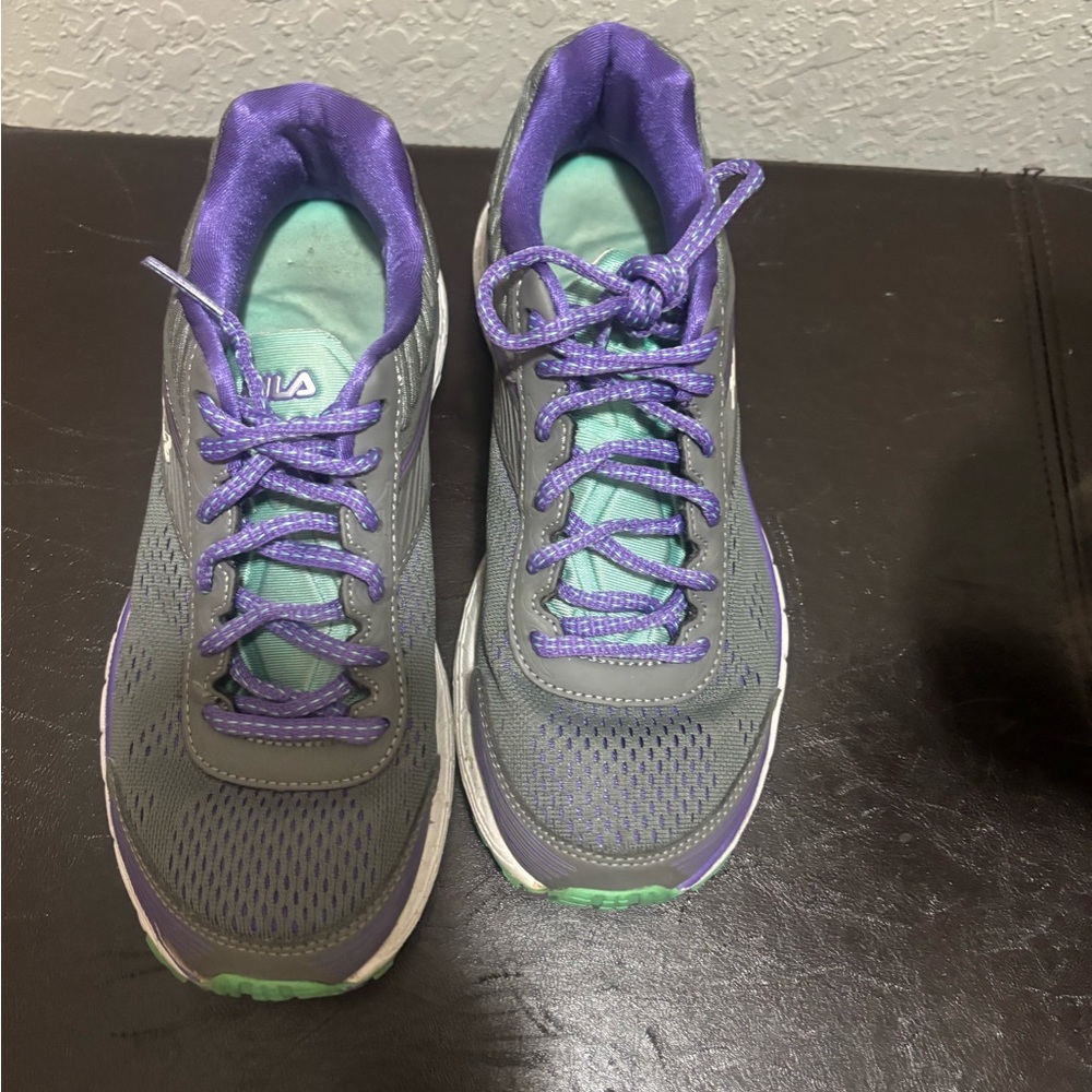 Fila Women's Gray and Purple Athletic Shoes
